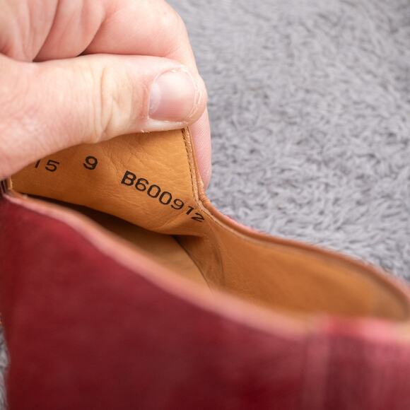 Lucchese Embroidered Maroon Calf Hair Womens Size 9 Loafer - Picture 8 of 12